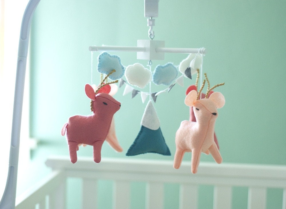 Baby deer mobile baby crib mobile woodland mobile tribal