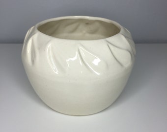 vintage white California USA ceramic planter