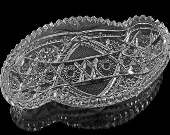 Olive Dish, Relish Tray, McKee Pres Cut, Fentec