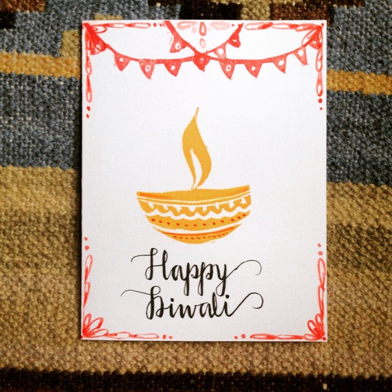 Set of 3 Handmade Diwali cards with envelopes