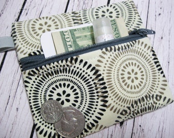 Gray Coin Purse Wallet, Keychain Zipper Coin Purse Pouch Wallet, Keychain Wallet