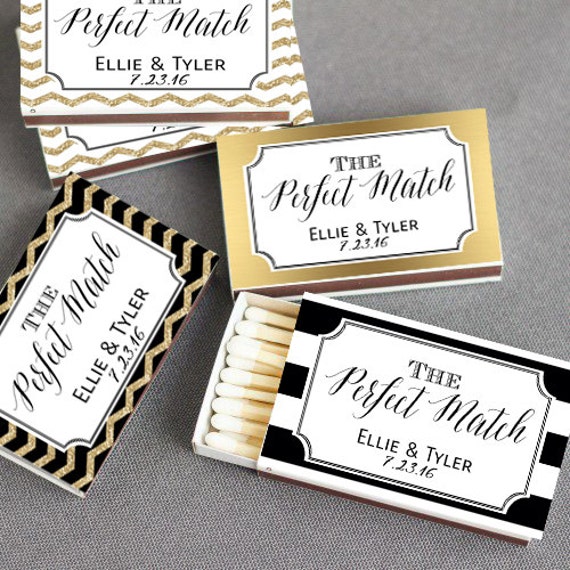 SET of 50 Personalized Matchboxes Chalkboard Wedding Matchbox