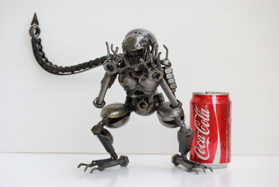 scrap metal alien figure