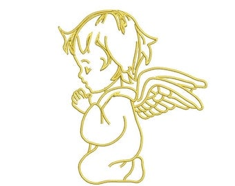 Angel Embroidery Design 3 SIZES / INSTANT DOWNLOAD 4x4 5x7 6x10