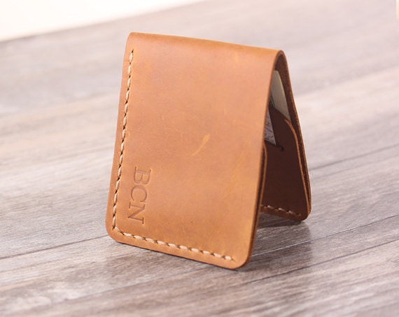 Handmade Front Pocket Wallet Personlaized Slim Mens Leather