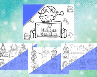 Colour-in Christmas Countdown, Advent, Elf Printables
