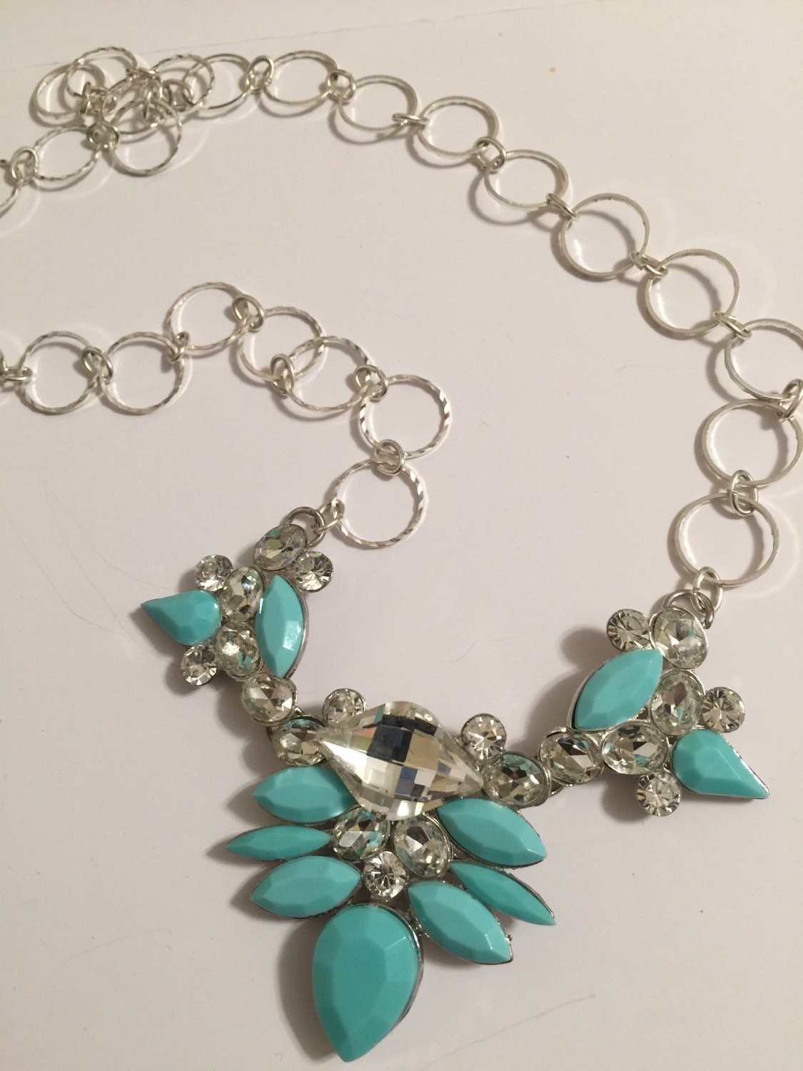 Crystal necklace blue Clearance