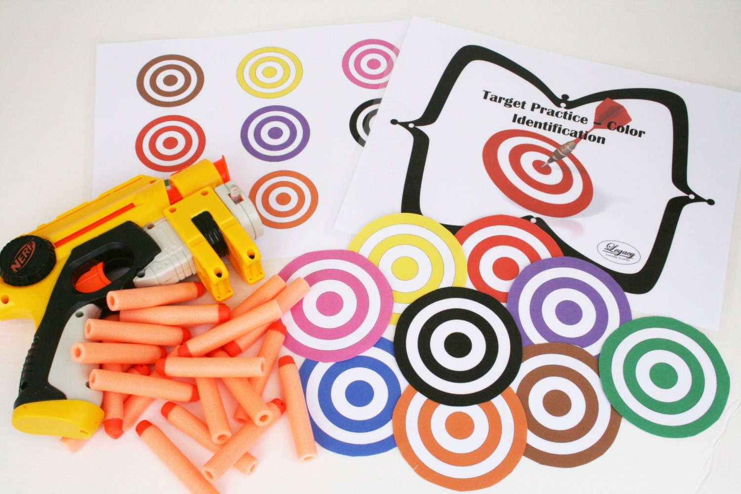 PRINTABLE Nerf Target Practice Color Identification Toddler