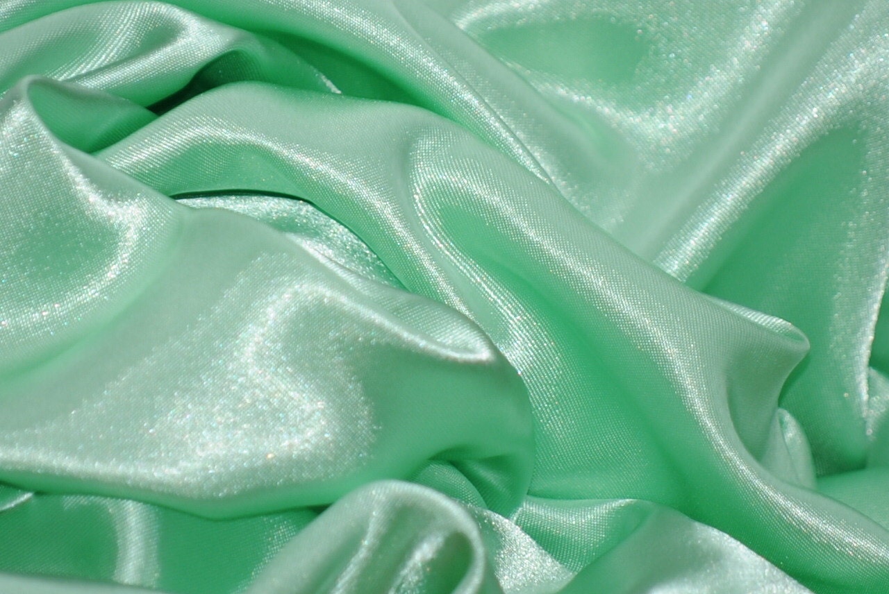 Mint Green Fabric Bridal Satin Fabric Fabric By The Yard