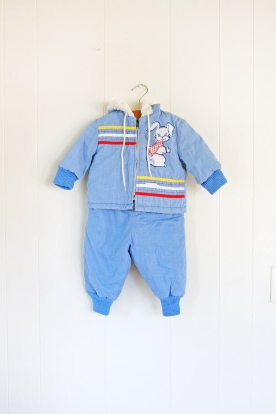 Vintage Baby Snowsuit // 612 Months Baby Coat & Snowsuit Set