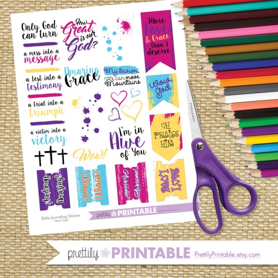 bible journaling stickers printable wow god