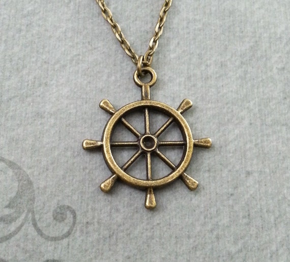 Ship Wheel Necklace Bronze Wheel Jewelry Ship's Wheel