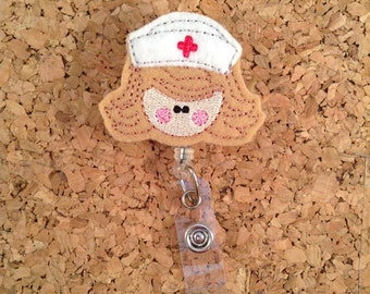 Badge Reels | Felt Nurse Badge Reel | RN Badge Reel | Badge Pull | Retractable ID Holder | Lanyard | Nurse Gift | Hospital | BROWN 927