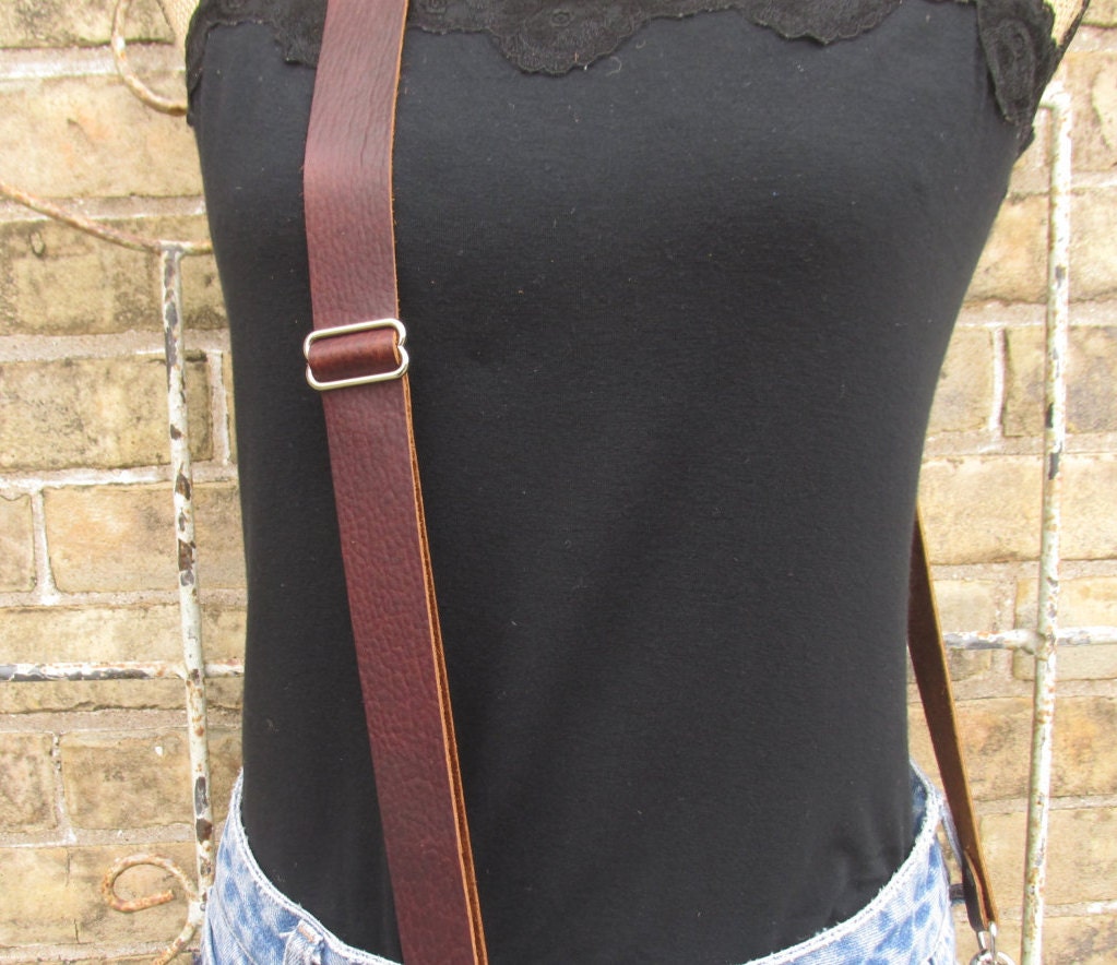 Replacement Crossbody Purse Strap Western Brown Leather with