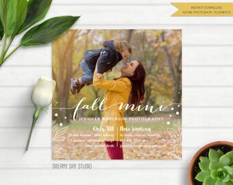 autumn mini, fall mini session template, mini session template, fall mini session, mini session template for photographers, 5x5 inches