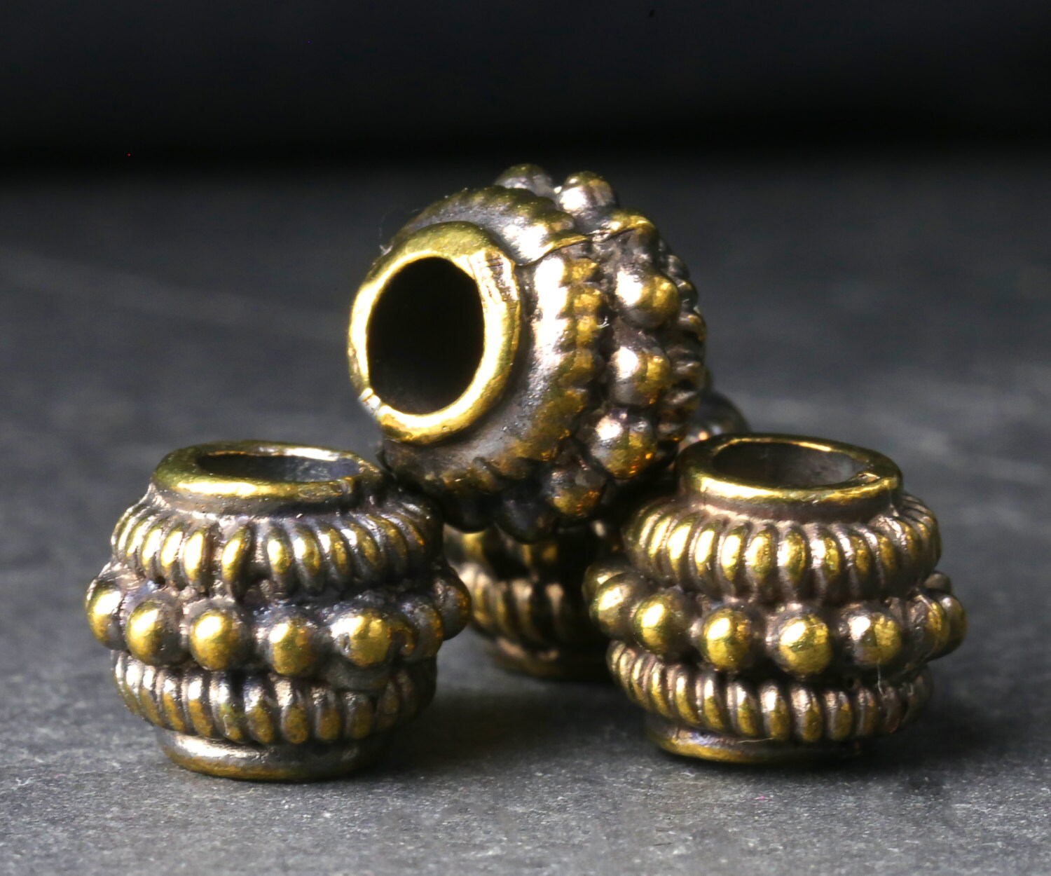 9 mm Greek Decorative Ornament Beads Large Hole Beads Bronze