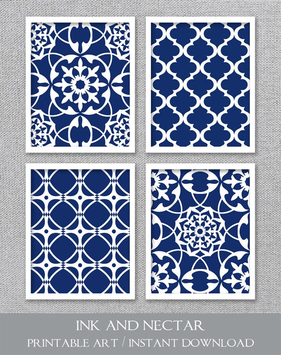 Printable Art Navy Wall Art INSTANT by InkandNectarDigital on Etsy