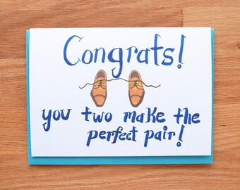 Brown Oxfords Same Sex Marriage Card~ Gay marriage card, gay card, lgbt wedding card, gay wedding card, gay engagement card, wedding card