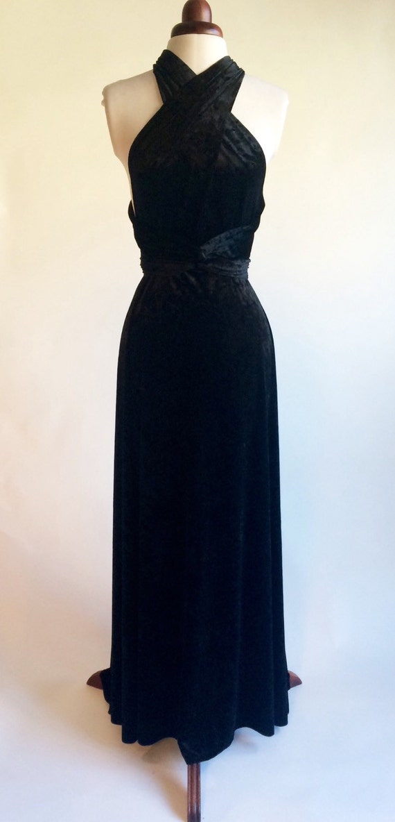 Prom dress infinity dress convertible dress black velvet