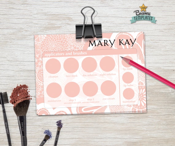 Mary Kay tray insert printable beauty salon PDF printable