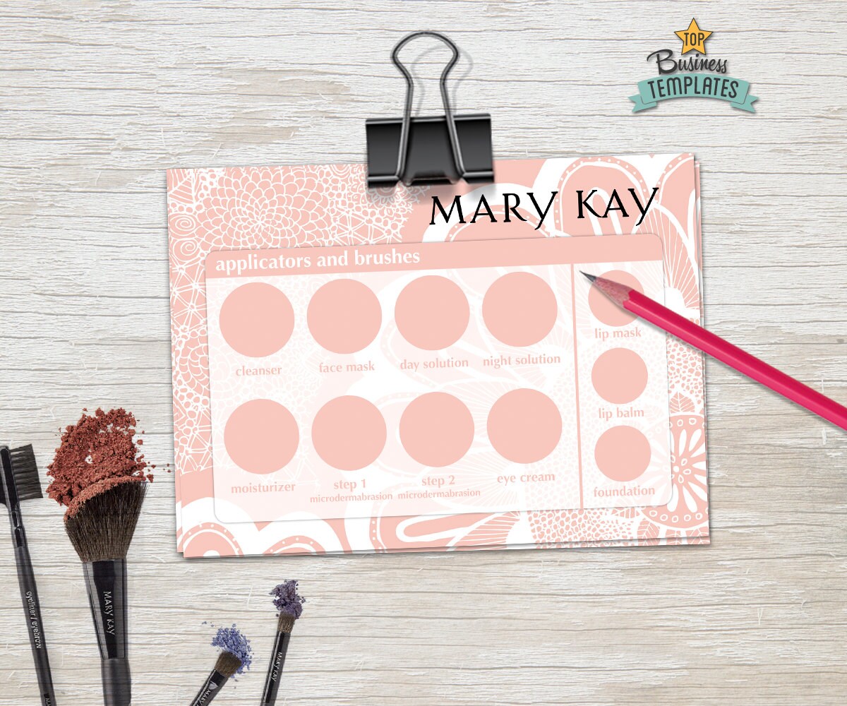 Mary Kay tray insert printable beauty salon PDF printable