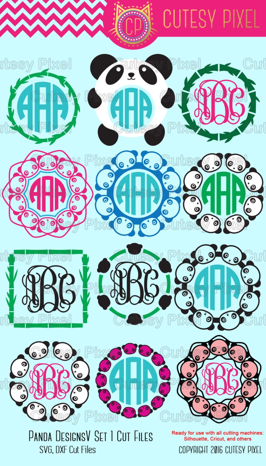 Download Panda Monogram Frames Svg cutting file panda designs SVG