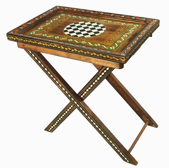 Solid Wood Coffee Table Tea Table Orient Bohemian Trolley