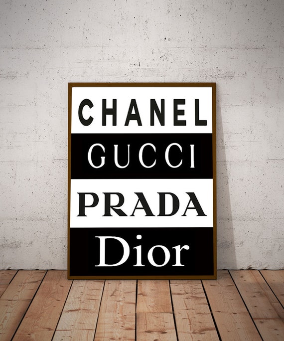 Chanel Prada Gucci Dior Fashion Wall Art Print by WallBuddy