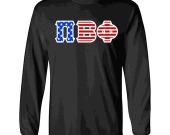 Pi Beta Phi American Flag Twill Long Sleeve Tee