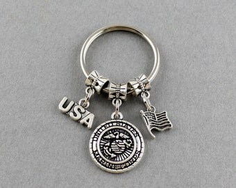 SRA 8174 Marine Corps Keychain | Marine Corps Key Ring | Thank You For Your Services Marine Corps Gifts Under 20 Dollars | Gift For Marine