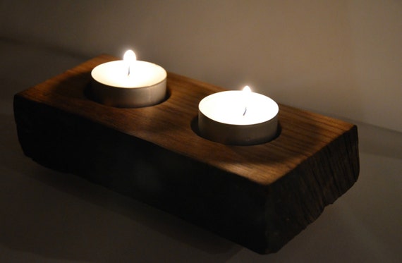 Wooden Candle Holder , Rustic candle stand , Live edge candle holder , Natural edge , Candle holder , Tealight holder