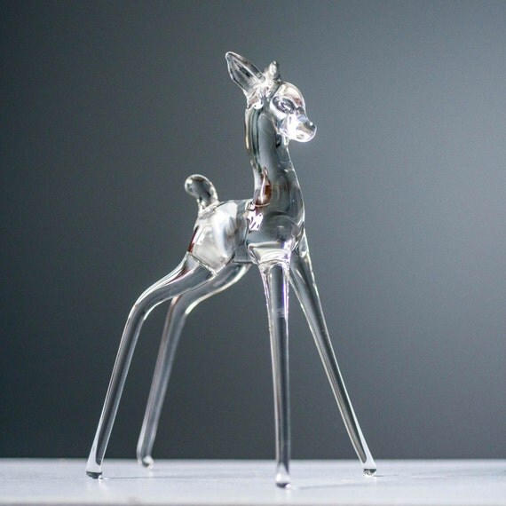 hand blown glass deer