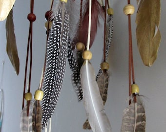 Natural Willow Baby Mobile, Dream catcher Mobile, Boho Feather Mobile, Nursery Mobile, Woodland Mobile, Native American Style