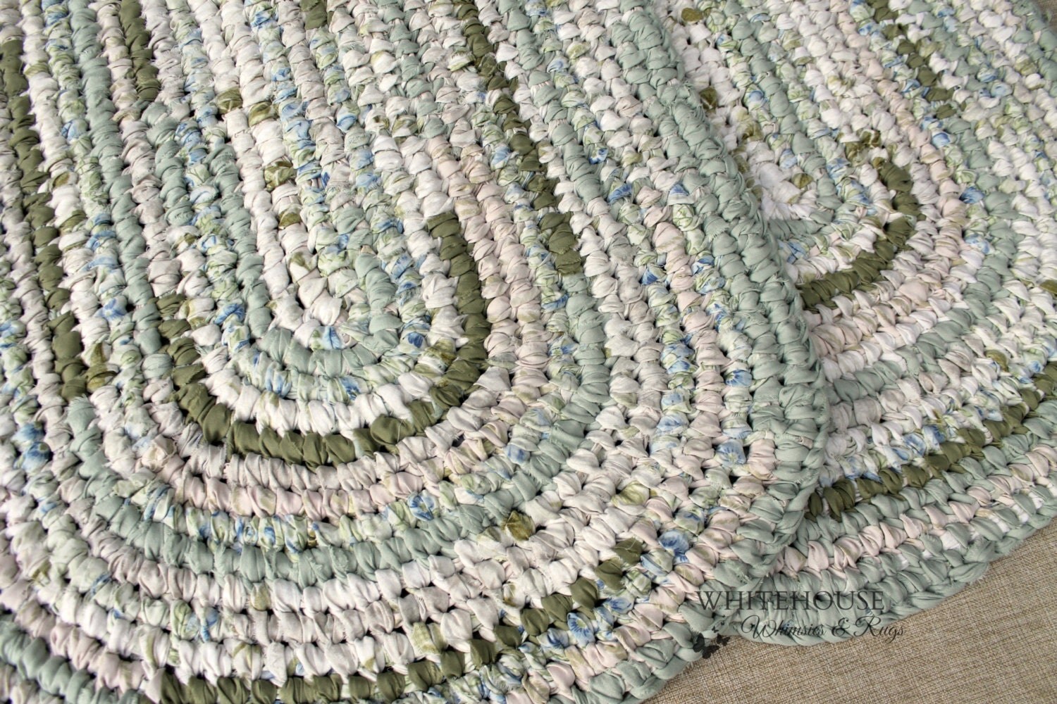 Handmade Rag Rug Set/Toothbrush Rugs/30 Oval Rag
