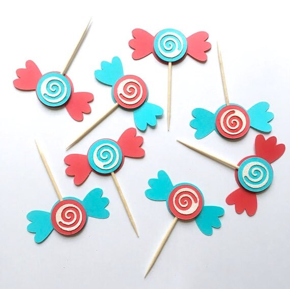 Candy Cupcake Toppers Paper Candies Candy Cake Toppers Kid