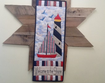 Lighthouse quilted wall hanging