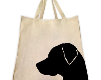 Canvas Tote Bag, Pet Tote Bag, Black Labrador, Gifts for Dog Lovers, Cotton Shopping Handbag, Cute Custom Bags, Made by Tote Tails