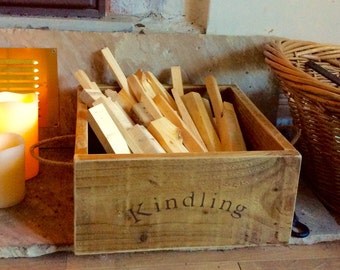 Vintage style Kindling box/Kindling basket