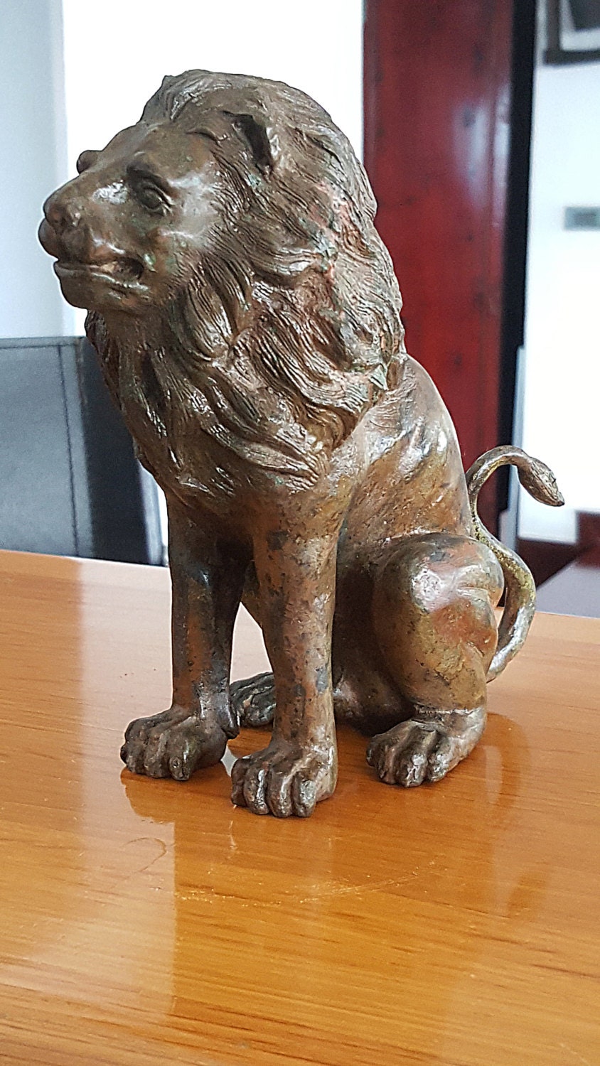 miniature lion statue