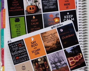 Halloween Full Box Stickers! Stickers for ECLP Erin Condren Planner, Fall Stickers, Pumpkin Stickers, Halloween Stickers, October Stickers