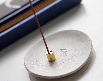 Handmade White Ceramic Incense Holder. Made in the UK. Gift Boxed