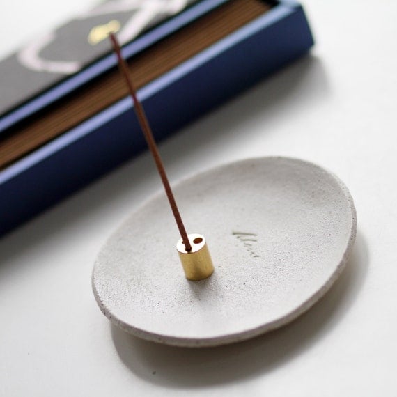 Handmade White Ceramic Incense Holder. Made in the UK. Gift