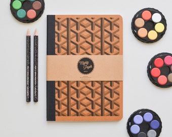 Kraft Paper Sketchbook, Recycling Notebook, bound blank plain jotter B5