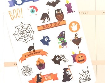 Halloween Stickers, Halloween Planner Stickers UK, Fall Stickers for Erin Condren, October Stickers, Scrapbook Stickers, eclp, Bujo Stickers