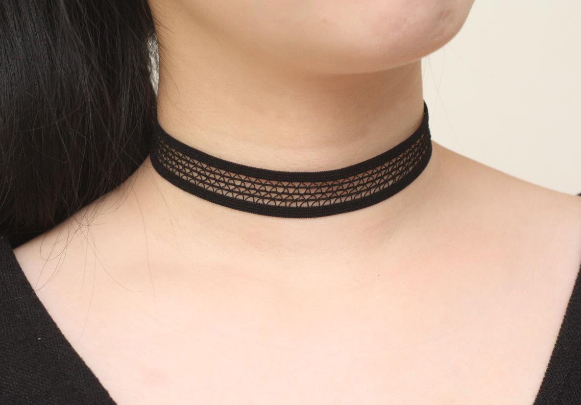 Black Mesh Choker Net Choker Unique Choker Chokers for