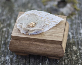 Wedding Ring Box Rustic Ring Box Bearer Autumn Wedding Decoration Moss Ring Holder Ring Pillow Wooden Box Fall Wedding decoration