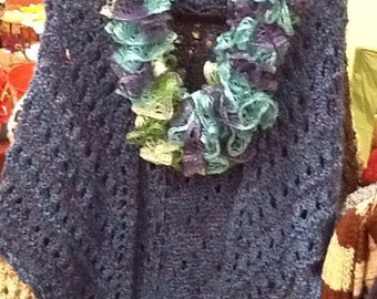 Hand Knit Ruffled Infinity Scarves