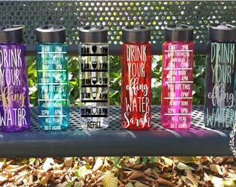drink your effing water,gym bottle,sassy water bottle,water intake tracker,24 oz,water,bottle,make this water your bitch,sports bottle