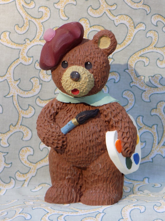 Bear Figurine Resin Pecan Vintage Pecan Resin