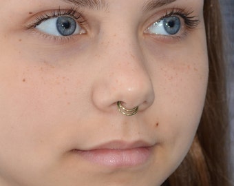 SEPTUM RING / Brass nose ring, cartilage hoop, helix ring, tragus jewelry, nipple jewelry, septum hoop, daith earring 16g